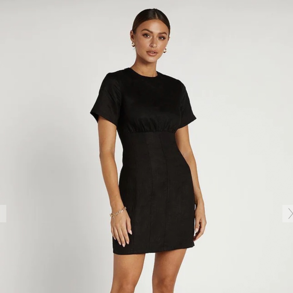 DISSH Nova Linen Dress Black Size 6